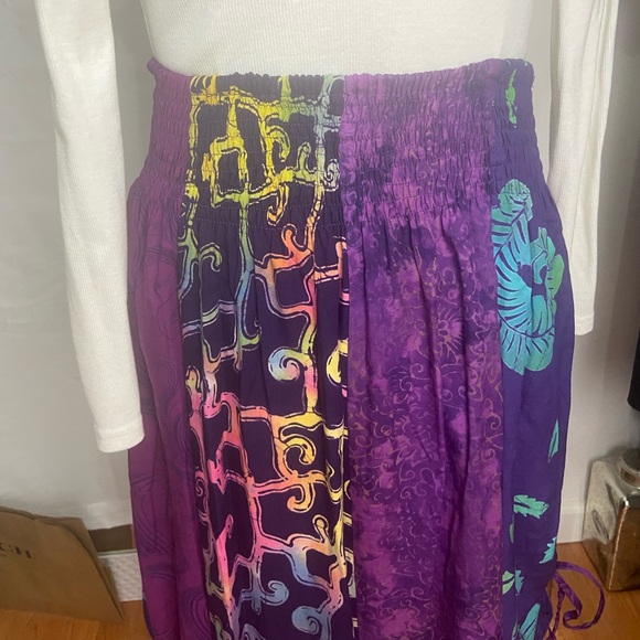 Vintage Tropical Reggae Maxi Skirt with adjustable Ruffles - Picture 7 of 12